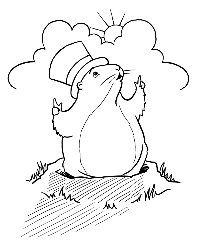 Groundhog coloring pages