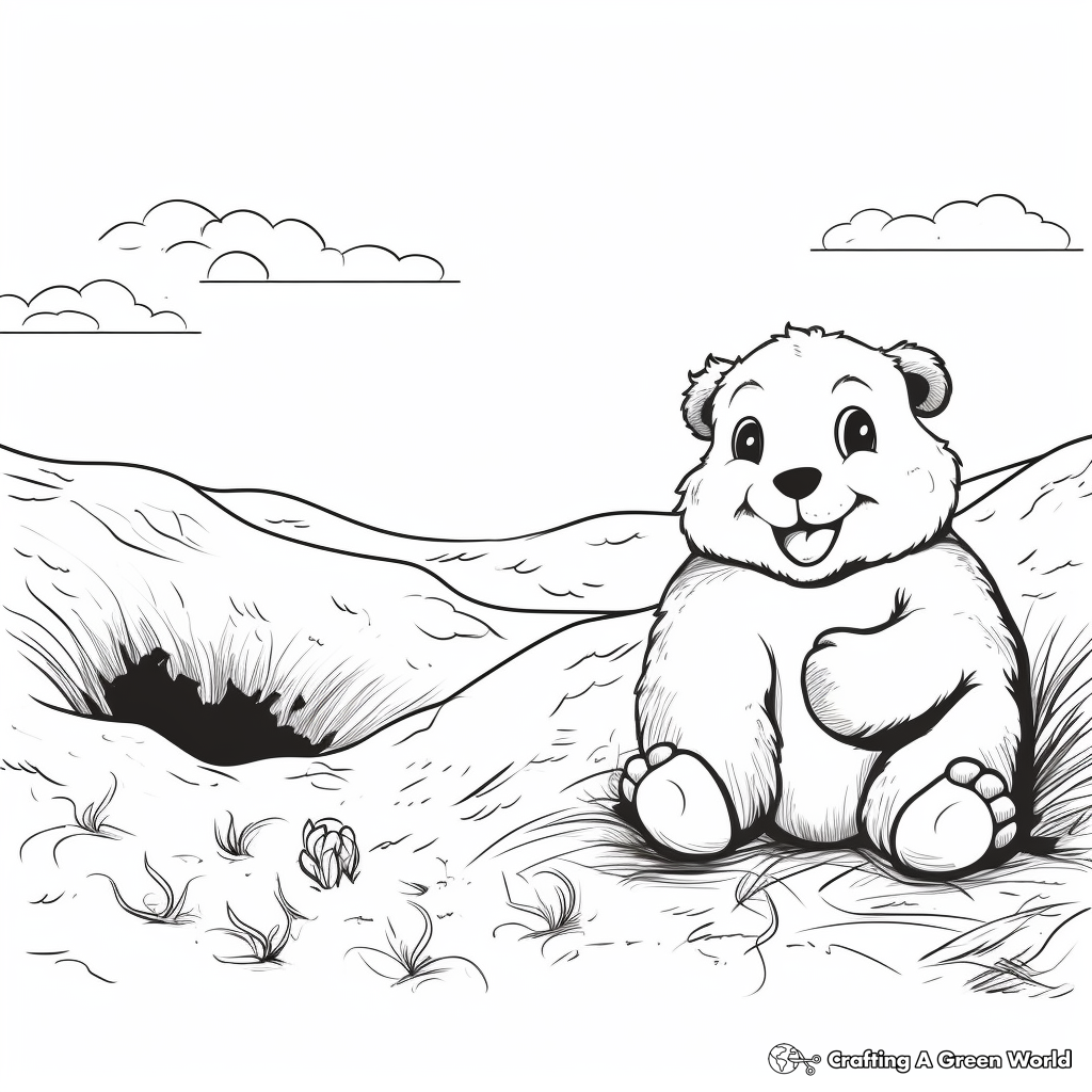 Groundhog day coloring pages