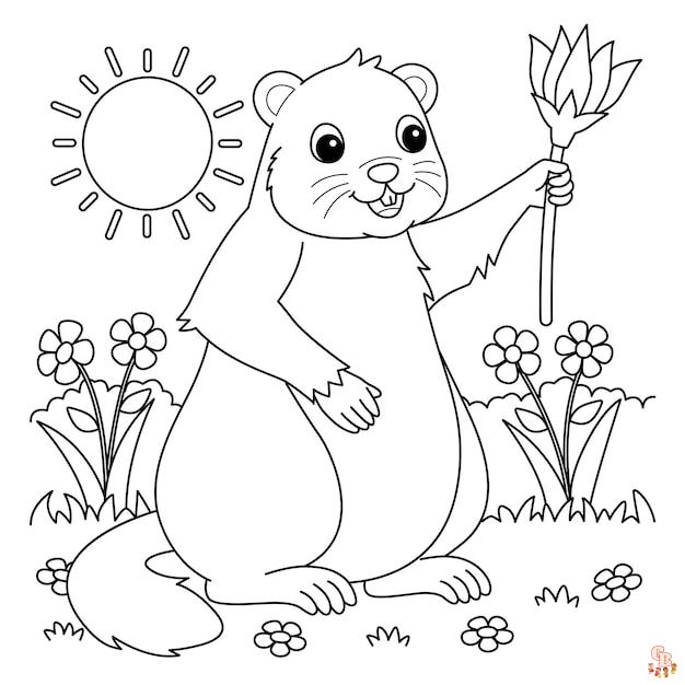 Groundhog coloring pages creative and educational fun for kids