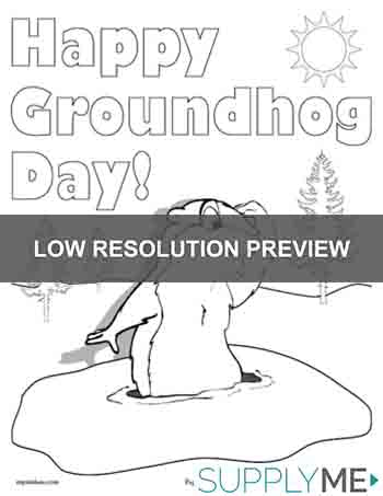 Printable groundhog day coloring page â