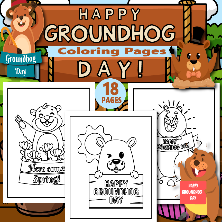 Happy groundhog day coloring pages made by teachers