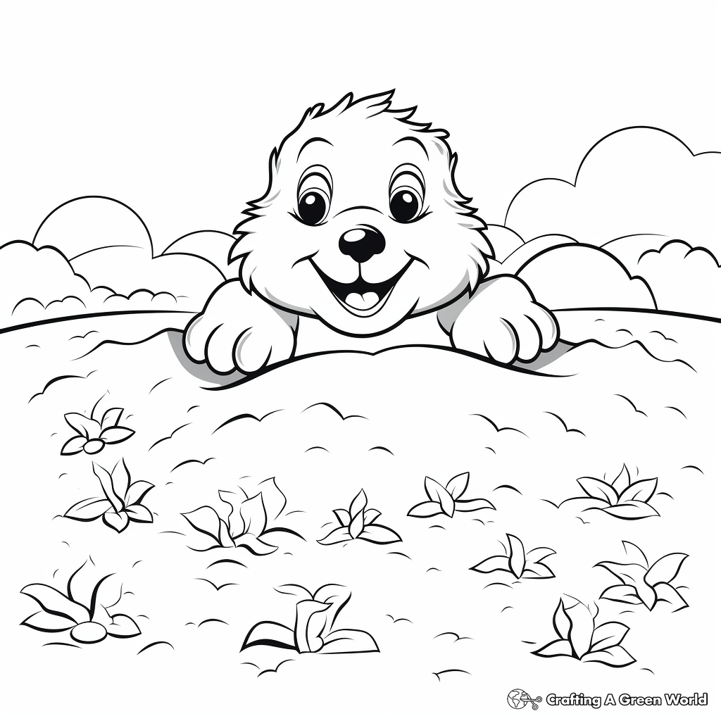 Groundhog day coloring pages