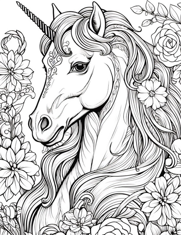 Unicorn coloring pages