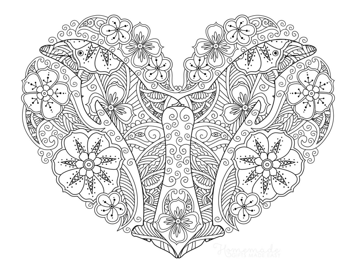 Printable heart coloring pages for adults