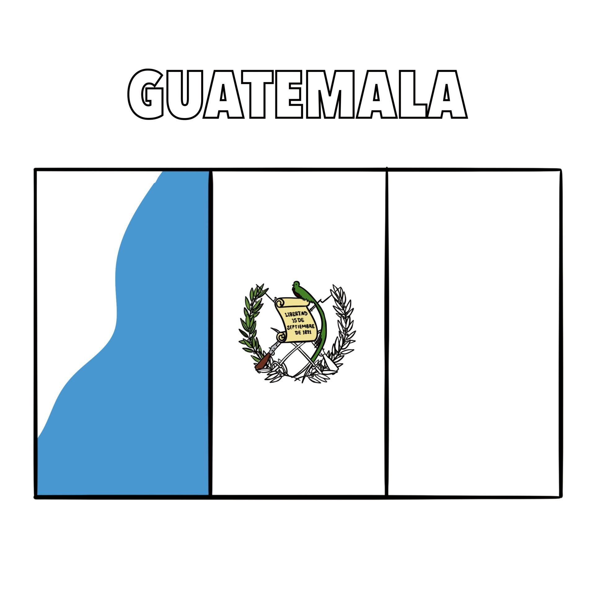 Guatemala flag coloring page