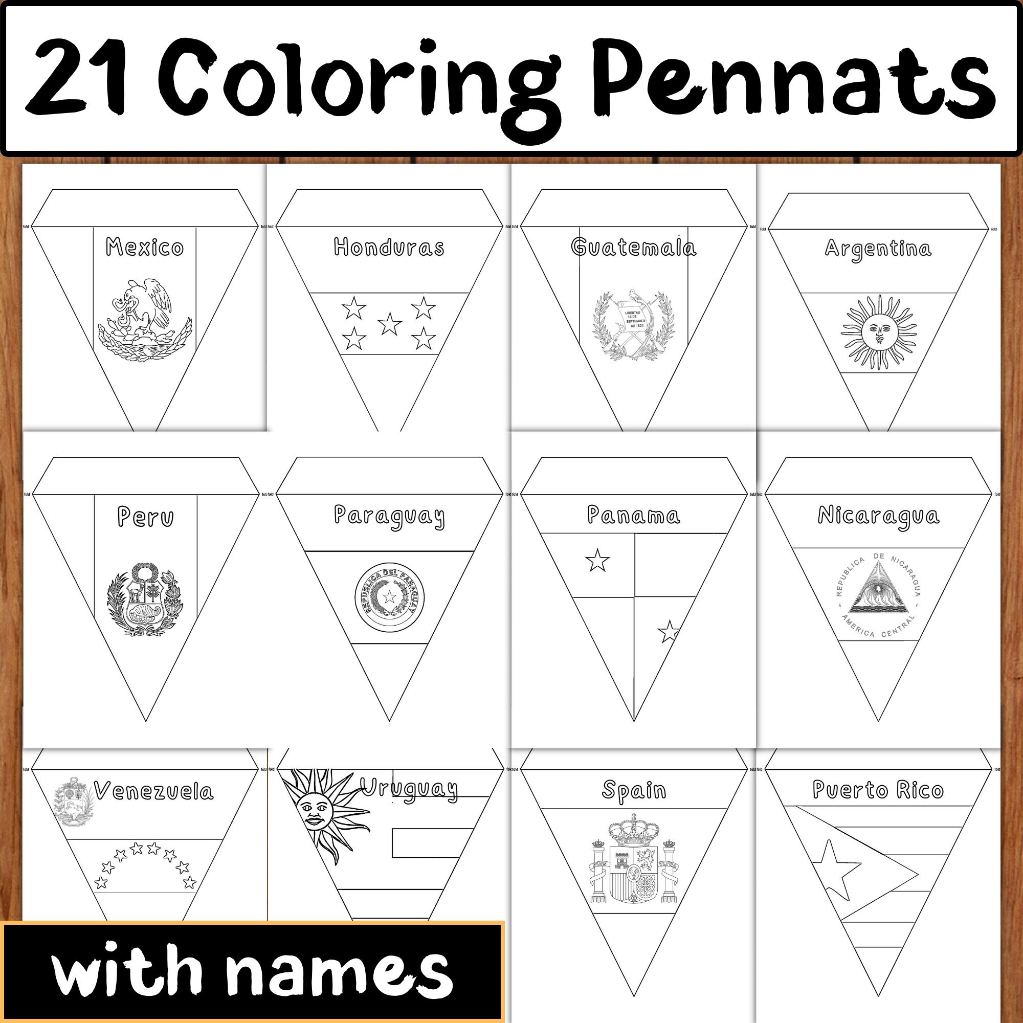 Spanish speaking countries flags hispanic heritage month flag coloring pages made by teachers