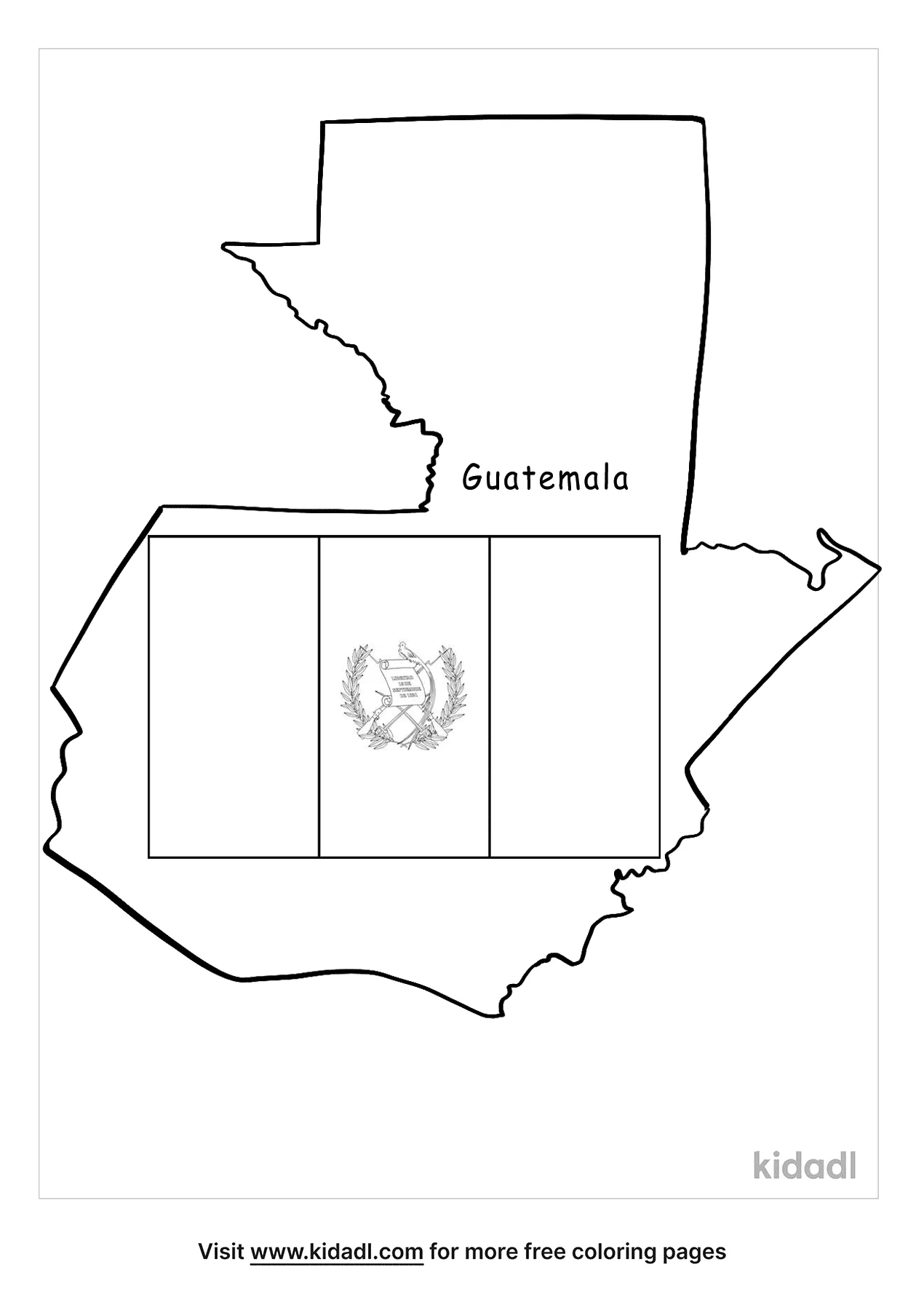 Free guatemala flag coloring page coloring page printables