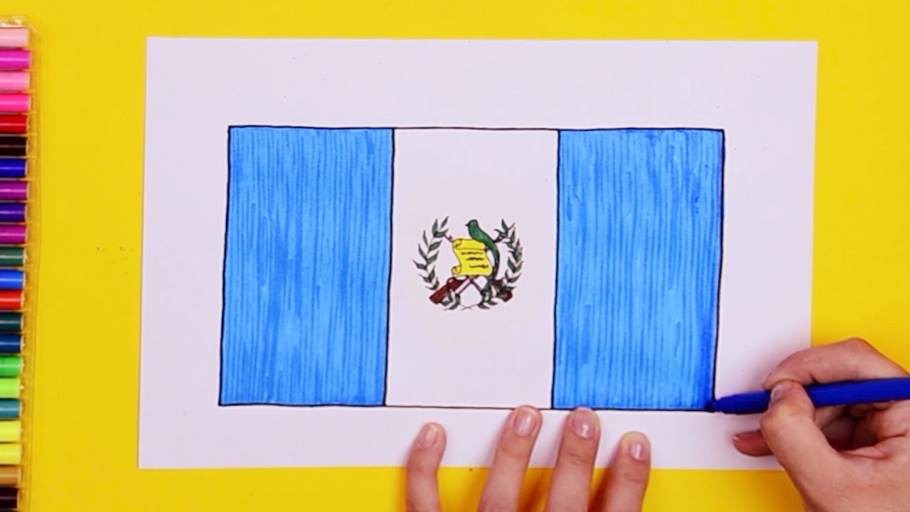 How to draw guateala flag