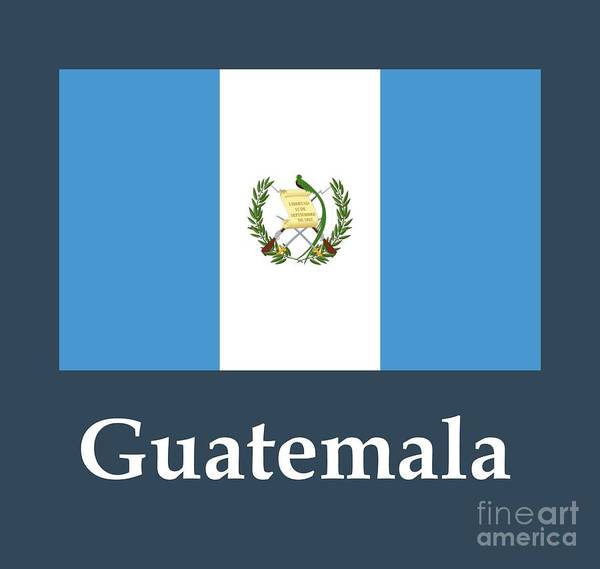 Guatemala flag and name art print by frederick holiday