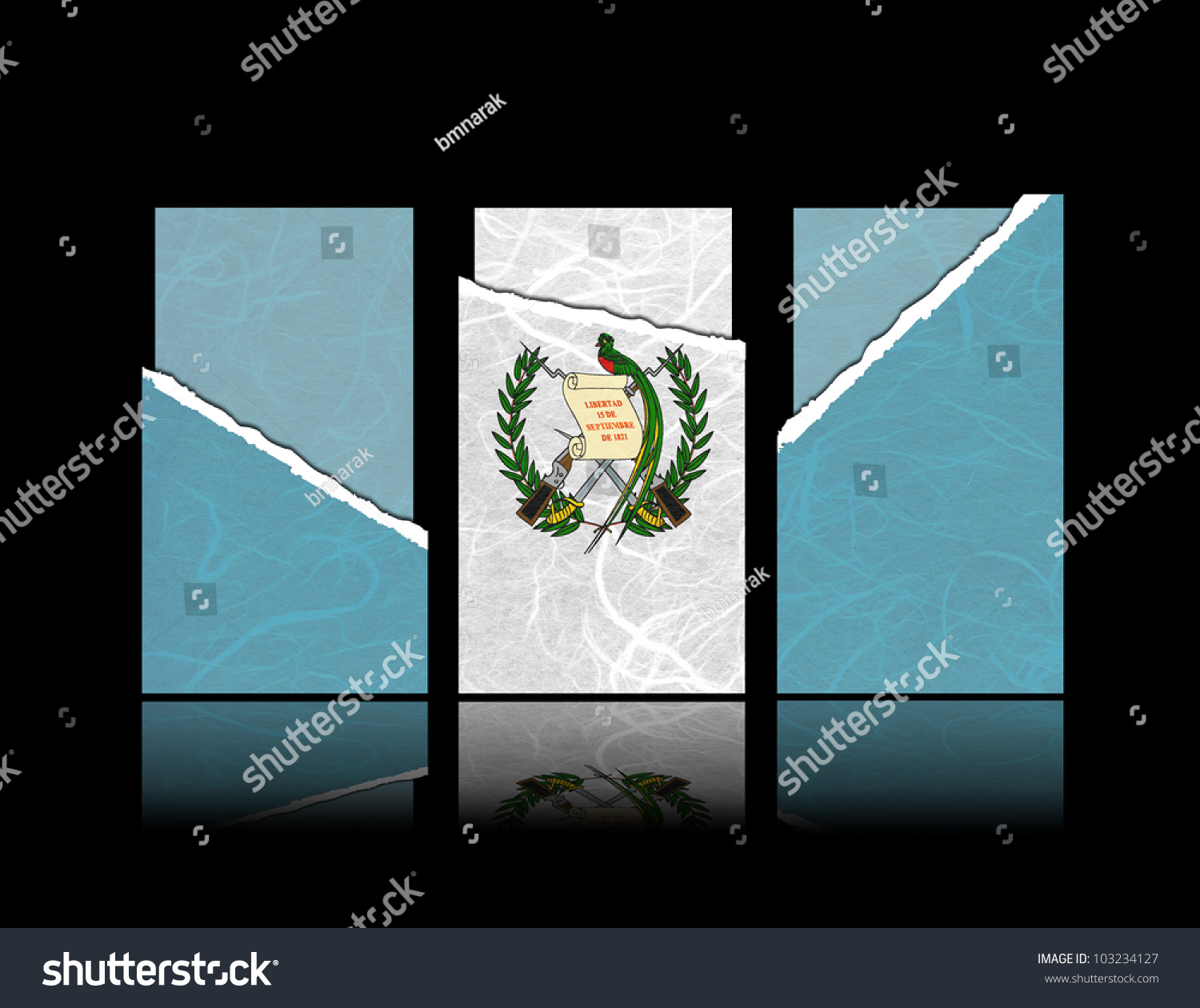 Guatemala flag tear paper gift cards stock illustration