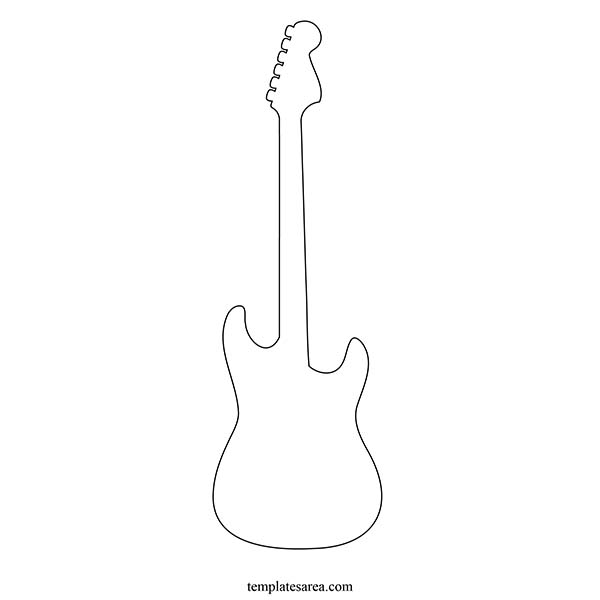 Free printable guitar outline template