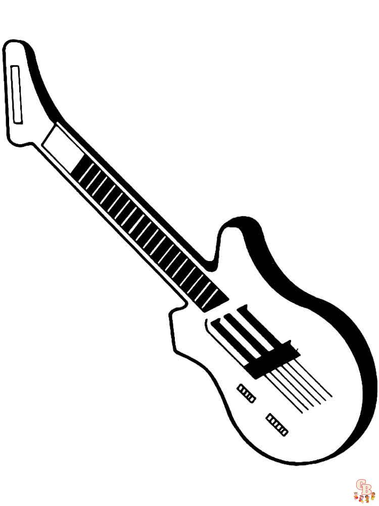 Guitar coloring pages free printable and easy coloring pages