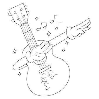 Guitar coloring pages vectors illustrations for free download