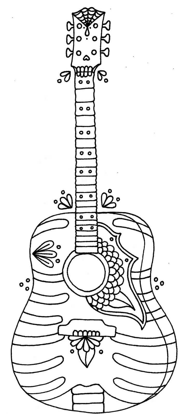 Guitar coloring pages