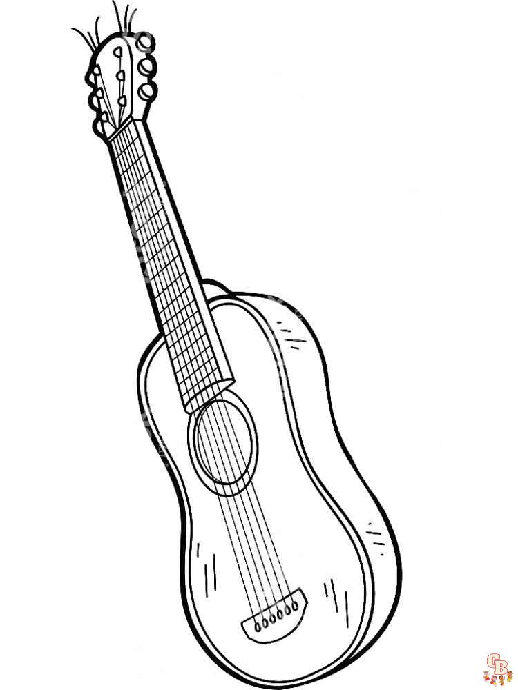 Guitar coloring pages free printable and easy coloring pages