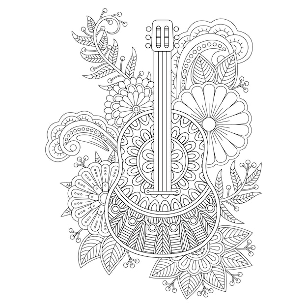 Music coloring page images