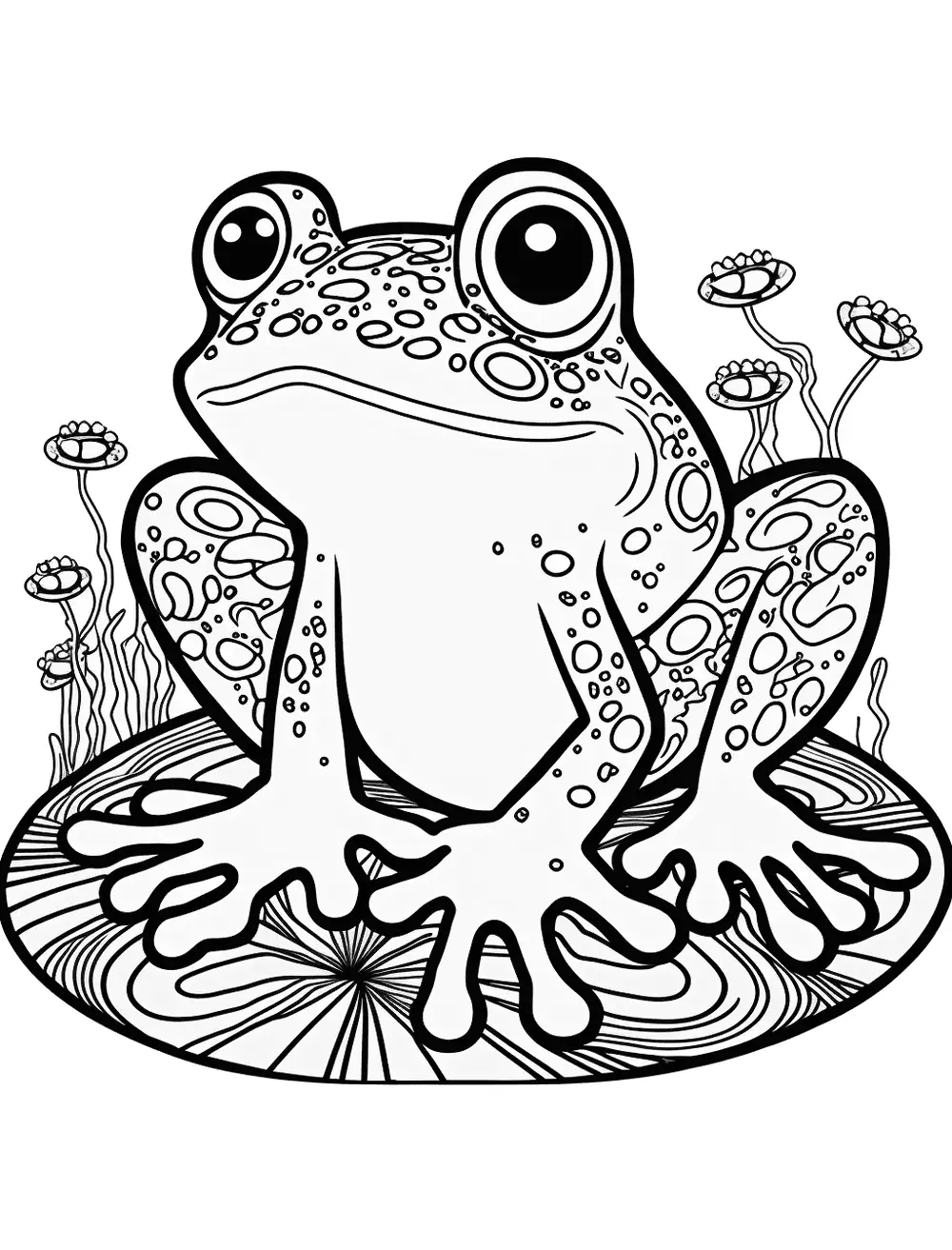 Frog coloring pages free printable sheets