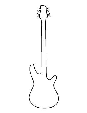 Printable bass guitar template guitar drawing guitar patterns free art prints