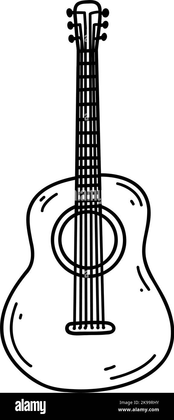 Guitar drawing black and white stock photos images