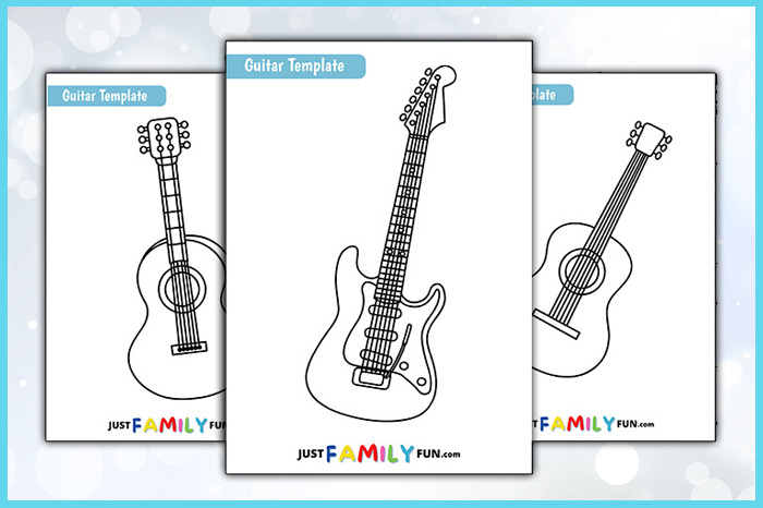 Printable guitar templates just family fun