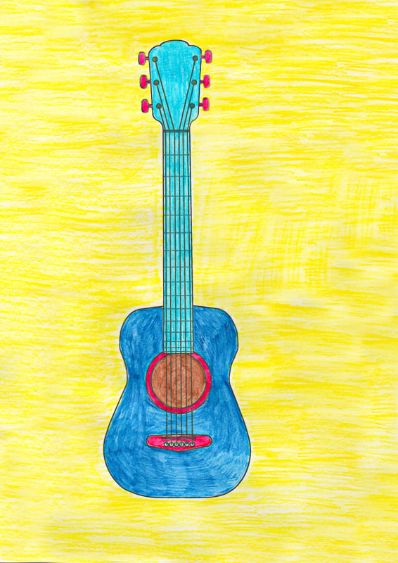 Guitar colouring page