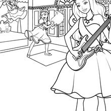 Tori plays the guitar coloring pages