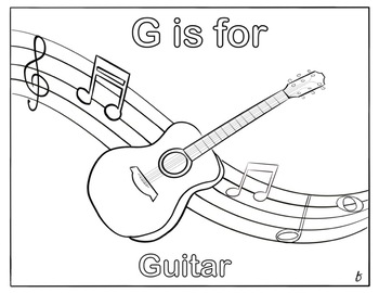 Guitar coloring sheet tpt