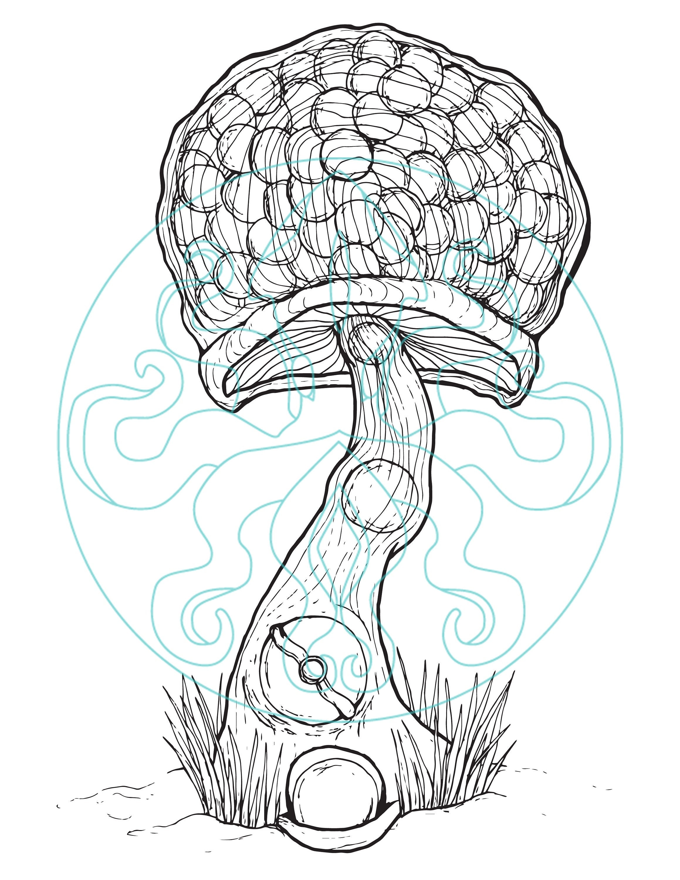 Printable coloring page gumball mushroom machine