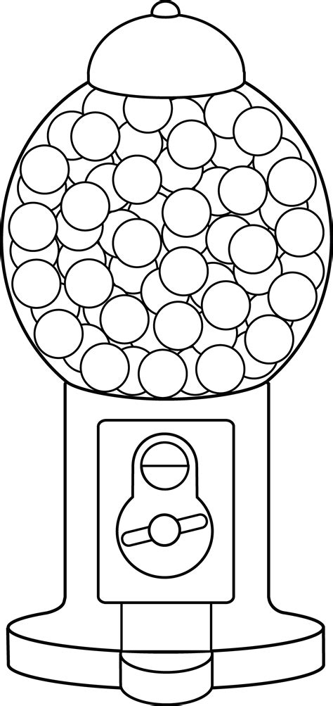 Bubble gum machine coloring page