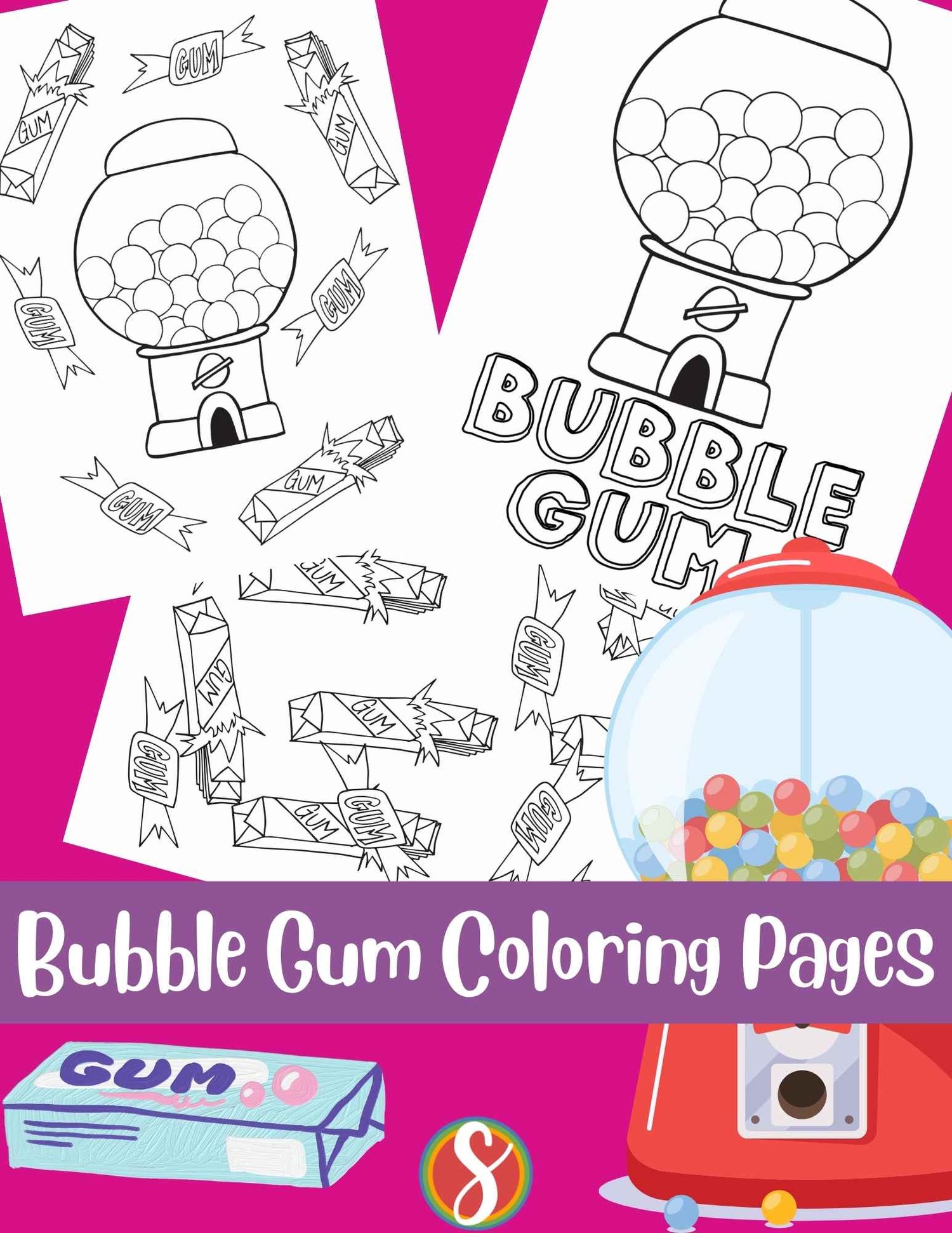 Free bubble gum coloring pages â stevie doodles