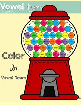 Color by vowel team practice page by melicety tpt