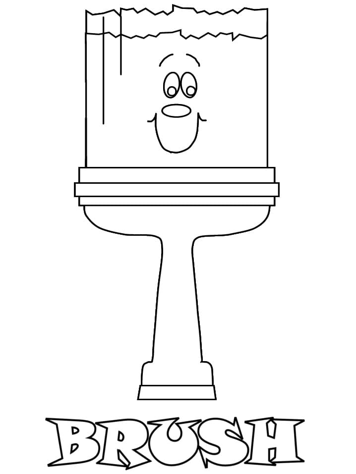 Cartoon tool brush coloring page