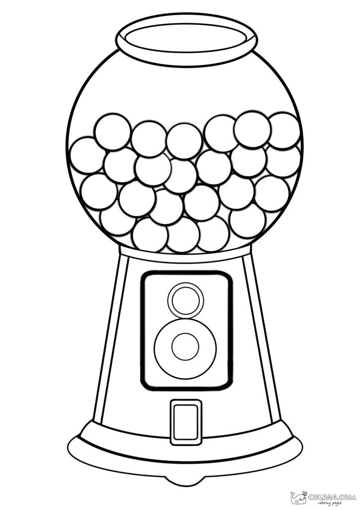 Gumball machine printable coloring pages