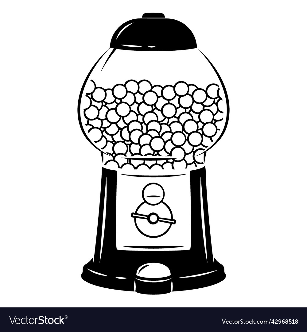 Bubblegum machine filled stroke royalty free vector image