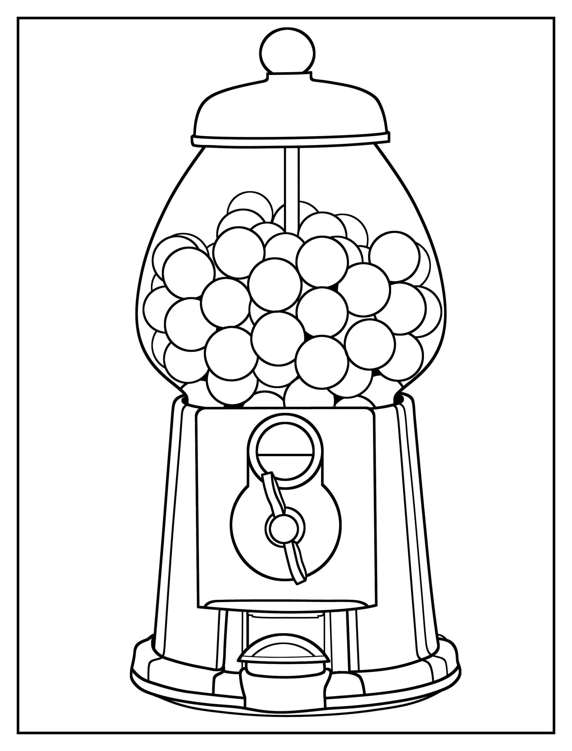 Gumball machine coloring page k worksheets easy coloring pages cool coloring pages free adult coloring pages