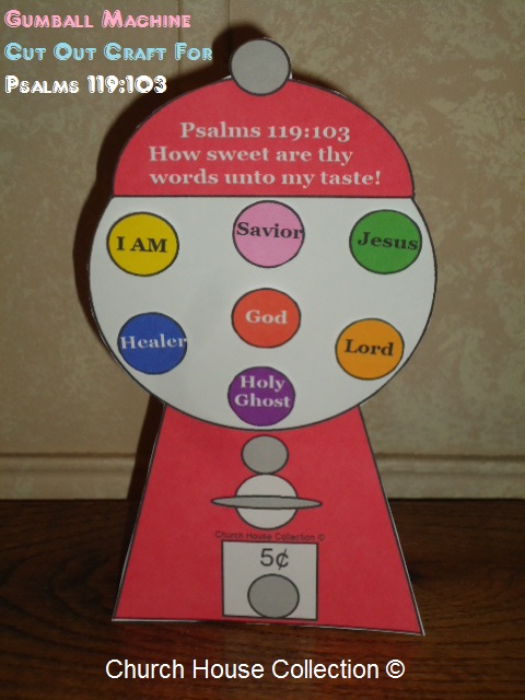 Church house collection blog gumball machine cut out craft for psalms