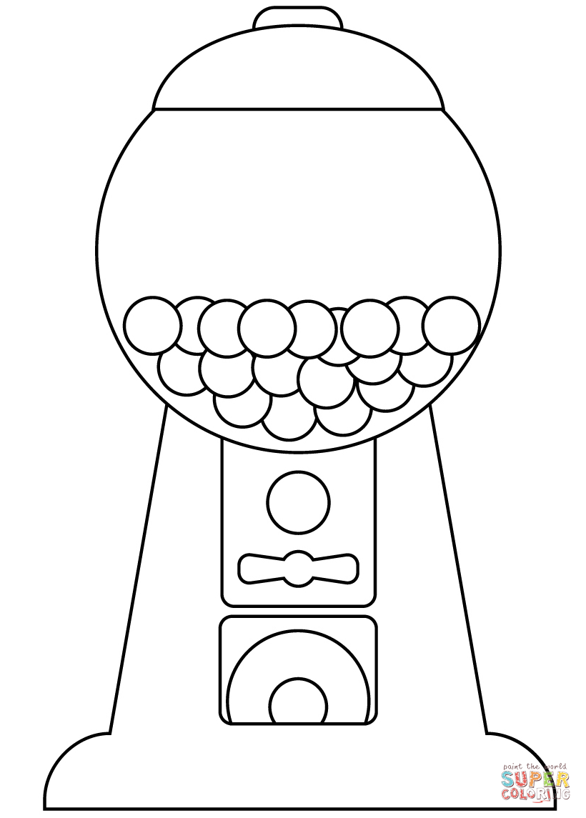 Gumball machine coloring page free printable coloring pages