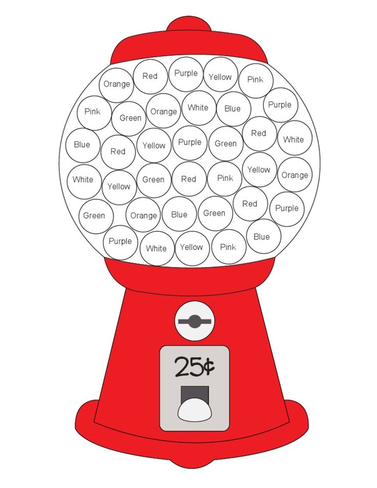 Printable day gumball machine template