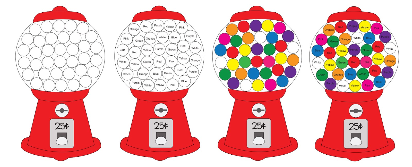 Gumball machine color matching with craft pom poms