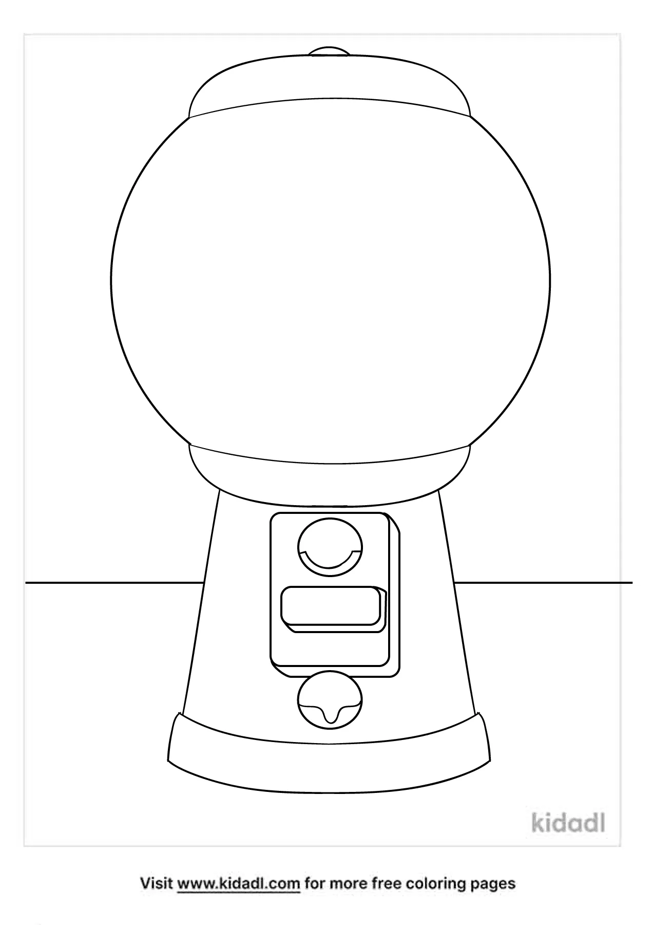 Free blank gumball machine coloring page coloring page printables