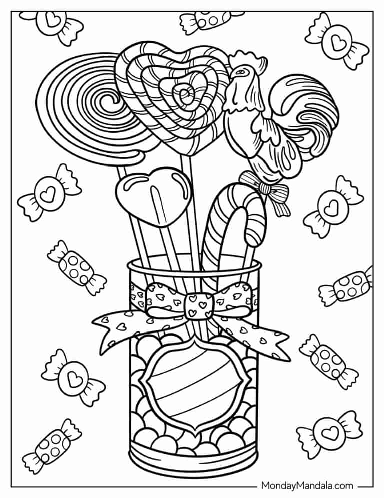 Candy coloring pages free pdf printables