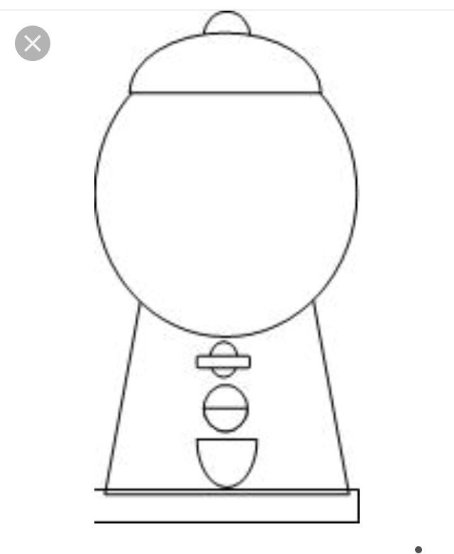 Printable gumball machine base template