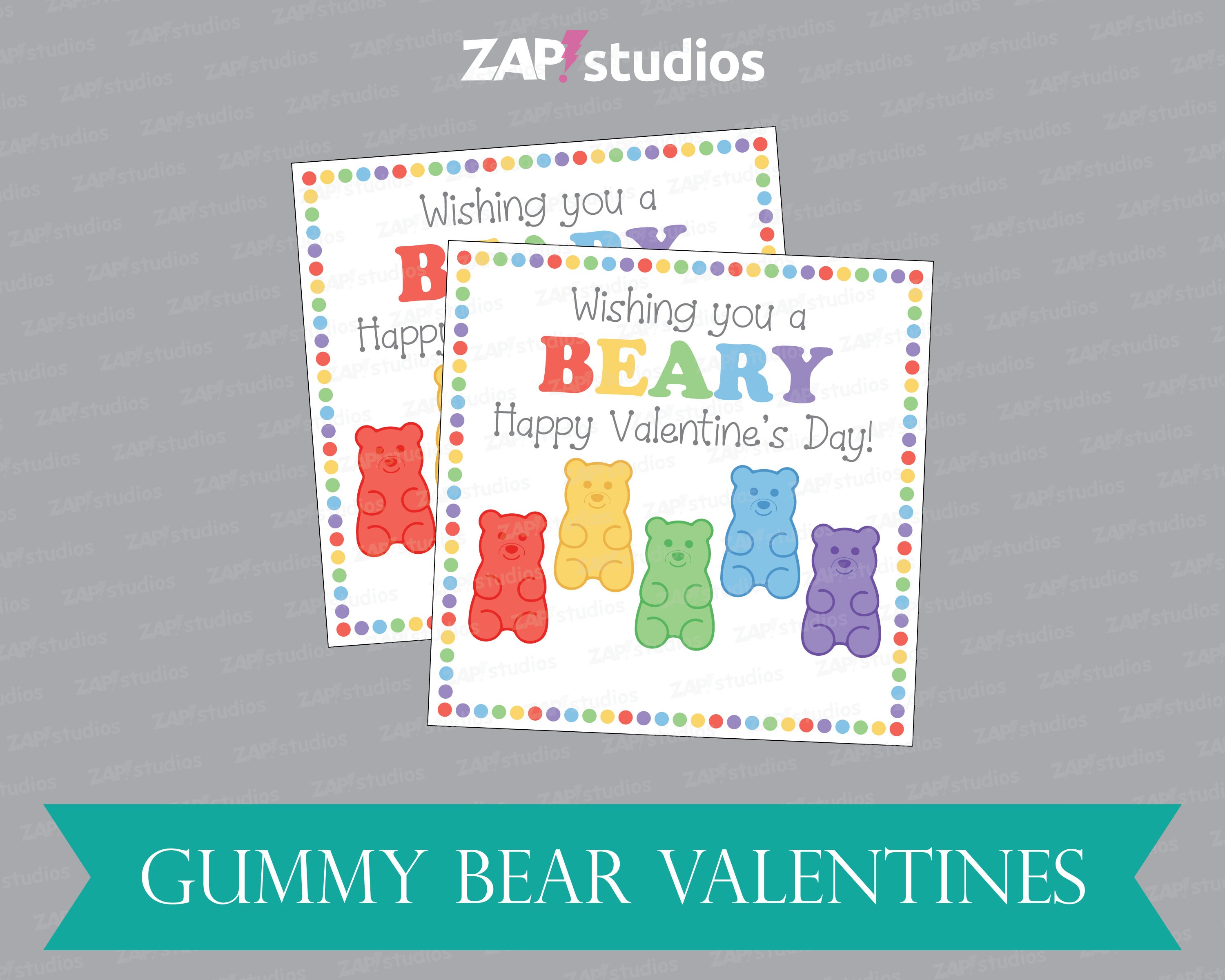 Editable gummy bear valentines printable gummy bear