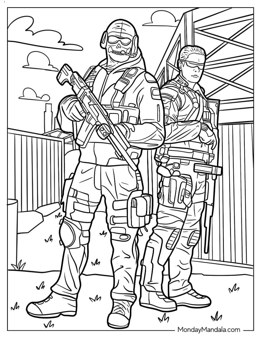 Call of duty coloring pages free pdf printables