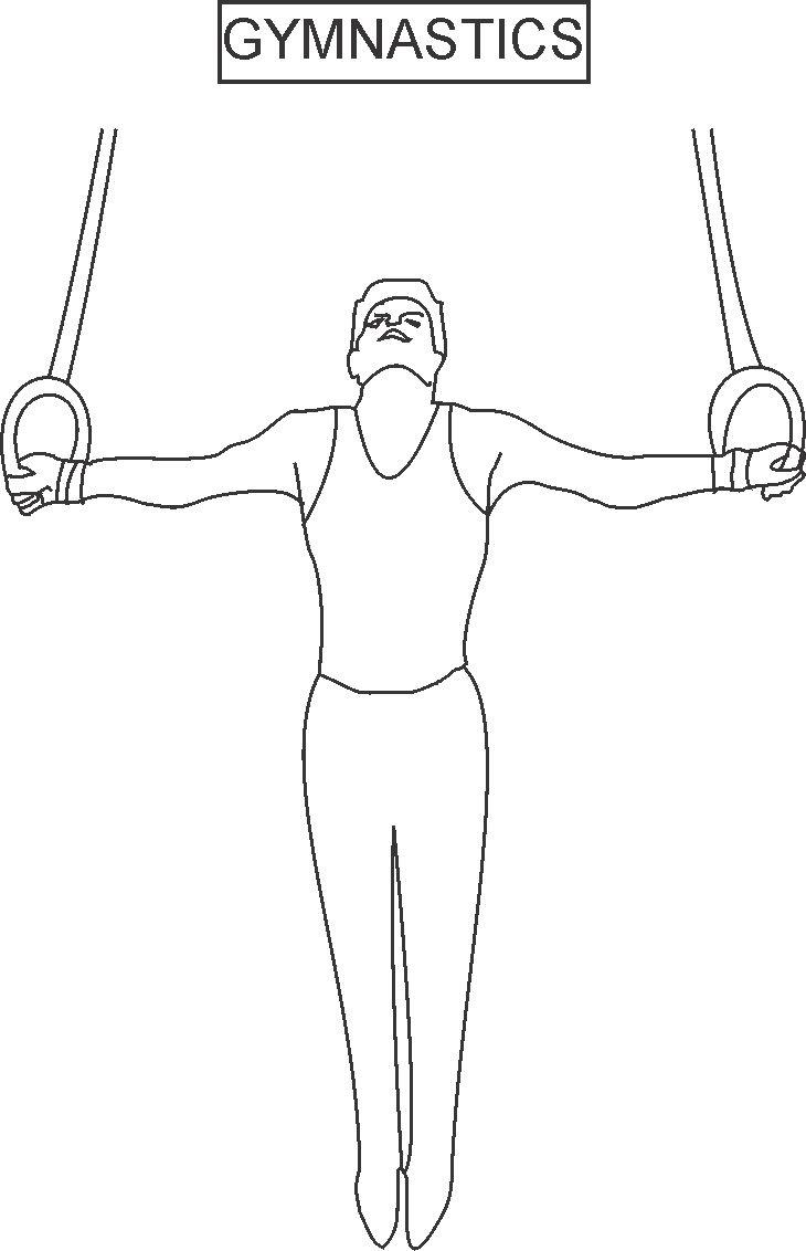 Gymnastics coloring printable page for kids