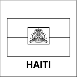 Clip art flags haiti bw i