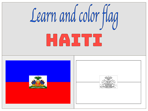 Haiti national flag coloring book for education and learning original colors and proportion simply vector illustration from countries flag set stock illustration