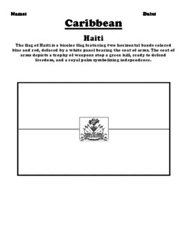 Haiti flag worksheet by northeast education tpt