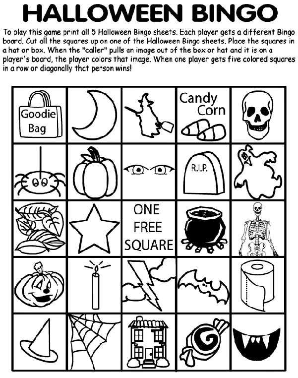 Halloween bingo no coloring page