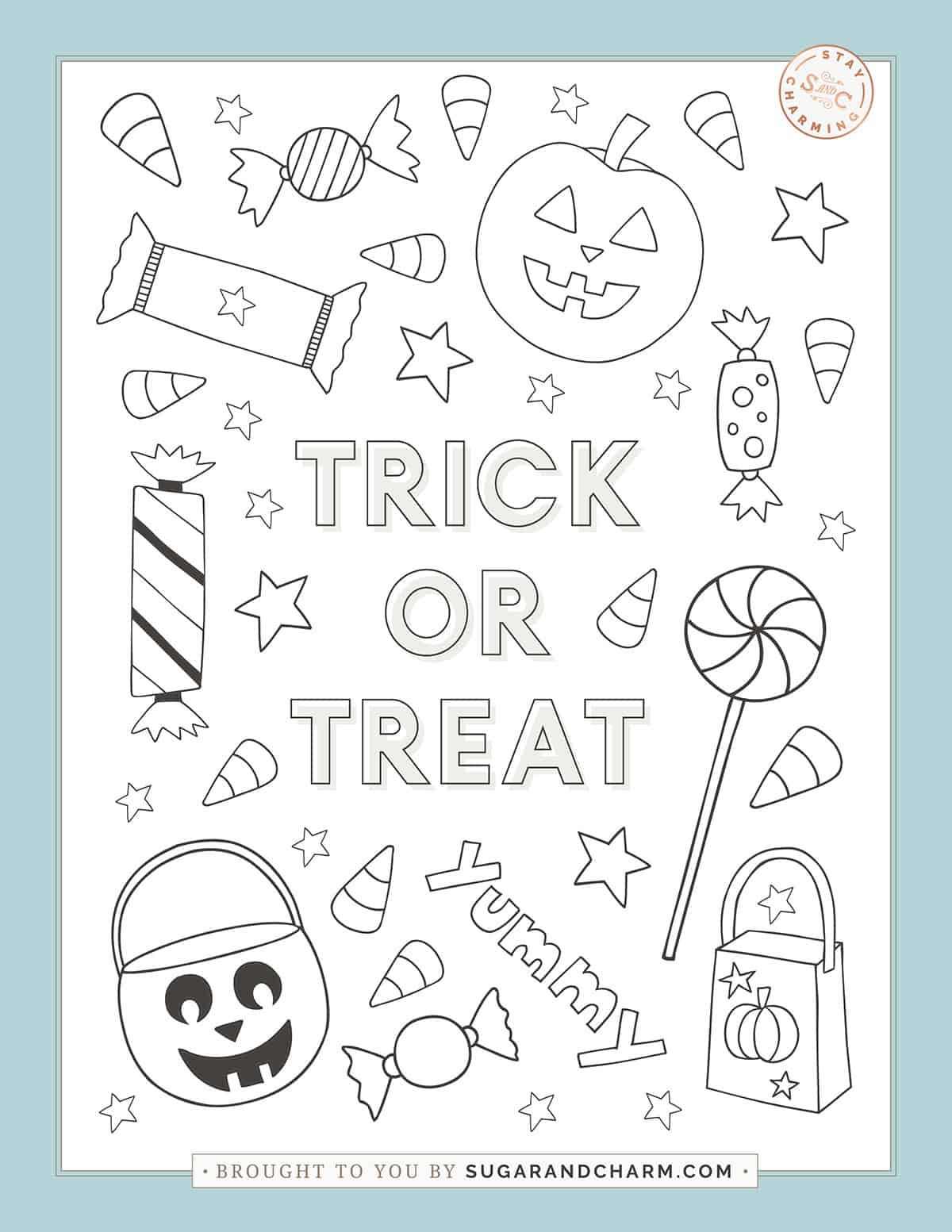 Easy cute halloween coloring pages for anyone